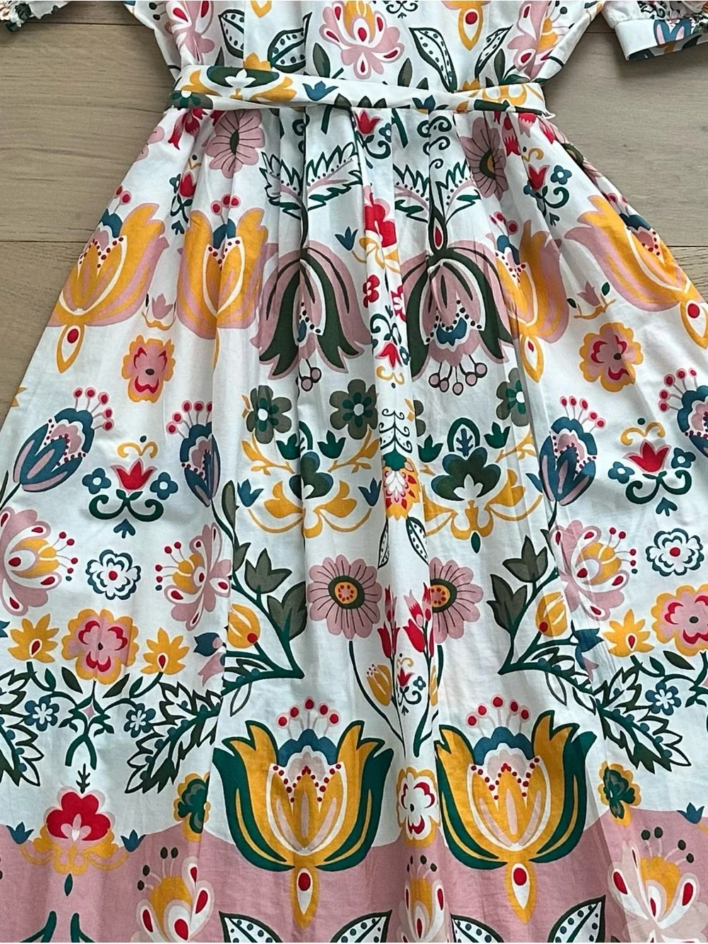 Boden Alexa Maxi Shirt Dress in Ivory Tulip Fusion. Size 16/18 - Picture 10 of 14